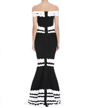 Cargar imagen en el visor de la galería, VESTIDO BANDAGE NEGRO LARGO RENTA
