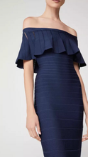 Cargar imagen en el visor de la galería, VESTIDO AZUL BANDAGE RENTA
