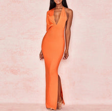 Cargar imagen en el visor de la galería, VESTIDO NARANJA BANDAGE RENTA
